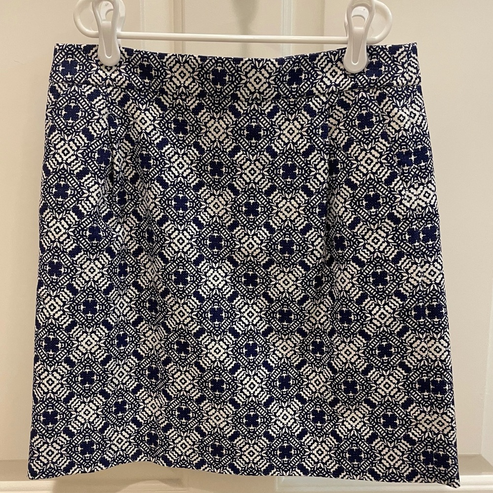 J. Crew Navy and White Skirt